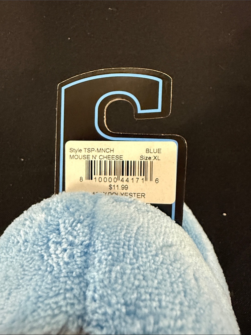 Snoozies! Kids Light Blue Plush Slip-On Slipper with Gray Faux-Fur Lining - Picture 3 of 5